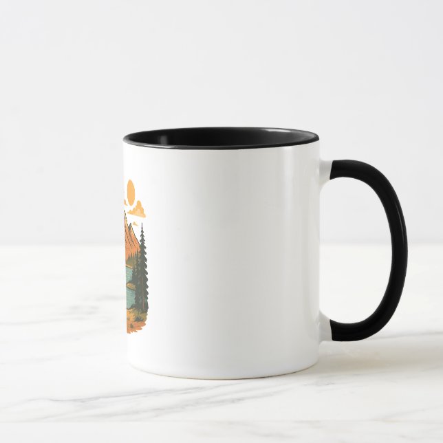 Mug Illustration de paysage montagneux vintage (Droite)