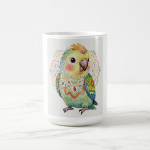 Mug Illustration de perroquet d'art populaire décorati