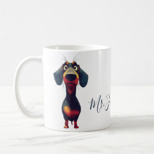 Mug Illustration de personnage de teckel fantaisiste
