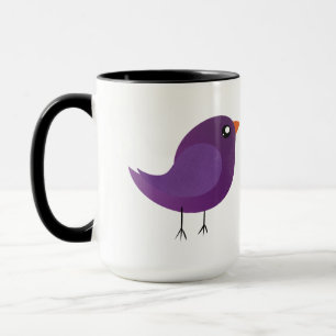 Mug Illustration de petit oiseau violet mignon