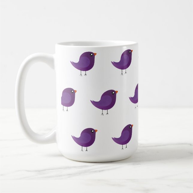 Mug Illustration de petit oiseau violet mignon (Gauche)
