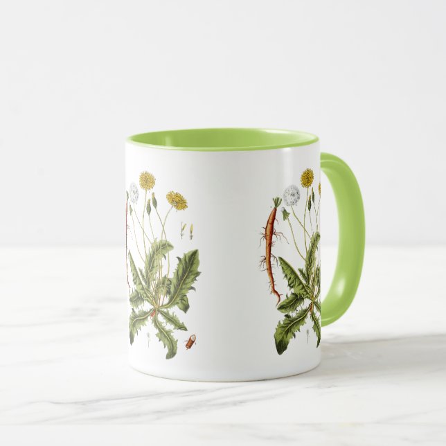 Mug Illustration de pissenlit vintage (Devant droit)