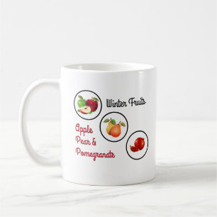 Mug Illustration de pomme, poire et grenade