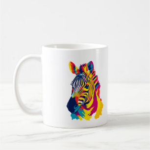 Mug Illustration de portrait de zèbre Peinture à l'aqu