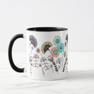 Mug Illustration de Prairie de Fleurs Sauvages Bohème 