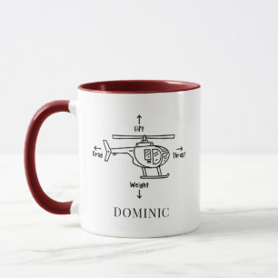 Mug Illustration de quatre forces d'hélicoptère mignon