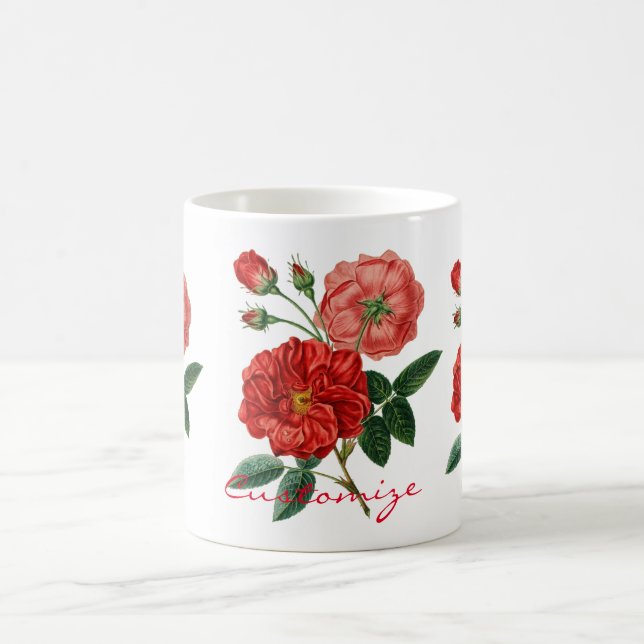 Mug Illustration de rose rouge vintage Thunder_Cove (Centre)