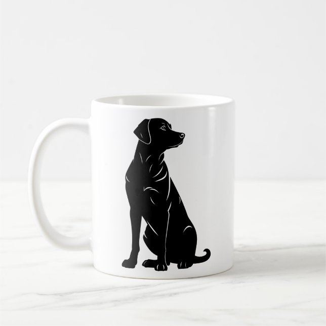 Mug Illustration de silhouette de labrador noir  (Gauche)