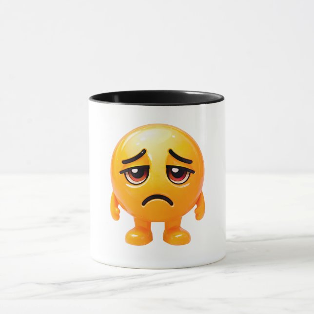 Mug Illustration de smiley jaune triste (Centre)