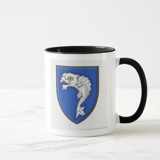 Mug Illustration de symbole héraldique de poissons sur (Droite)