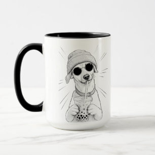 Mug Illustration de thé aux perles de boule de chiot K