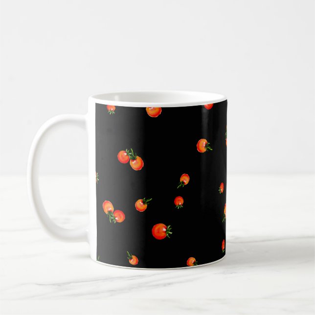 Mug Illustration de tomates cerises. Aquarelle transpa (Gauche)