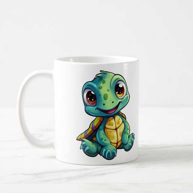 Mug Illustration de tortue caricaturale (Gauche)