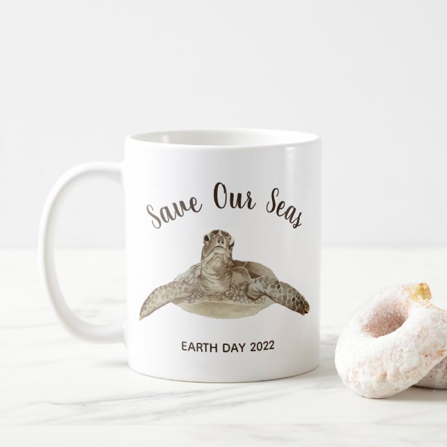 Mug Illustration de tortue marine Eco Message 20xx per (Avec donut)
