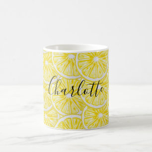 Mug Illustration de tranches de citron motif aquarelle