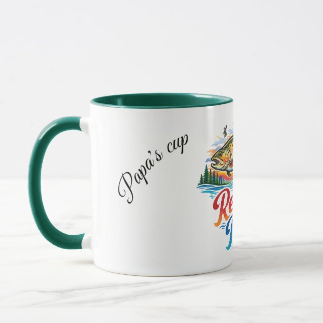 Mug Illustration de truite brune avec "Respectez la mo (Gauche)