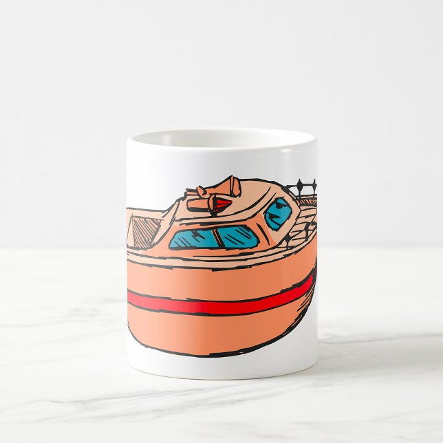Mug Illustration de vedette Fun Design de bateau nauti (Créateur téléchargé)