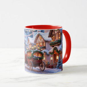 Mug illustration de village de Noël