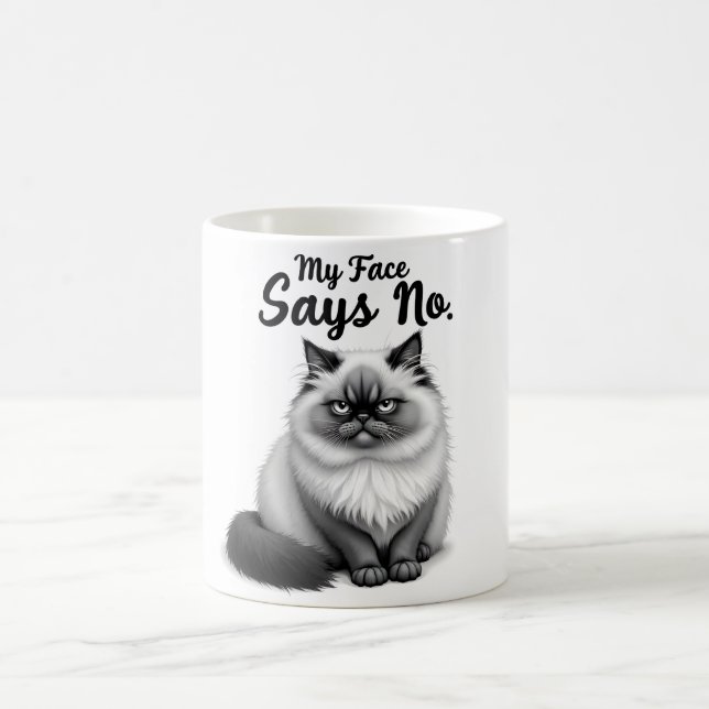 Mug Illustration de visage de chat drôle – Art de chat (Centre)