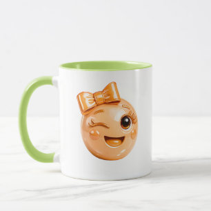 Mug Illustration de visage d'emoji clin d'œil