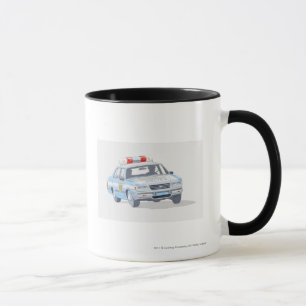 Mug Illustration de voiture de police avec deux