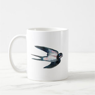Mug Illustration de vol d'hirondelle de grange