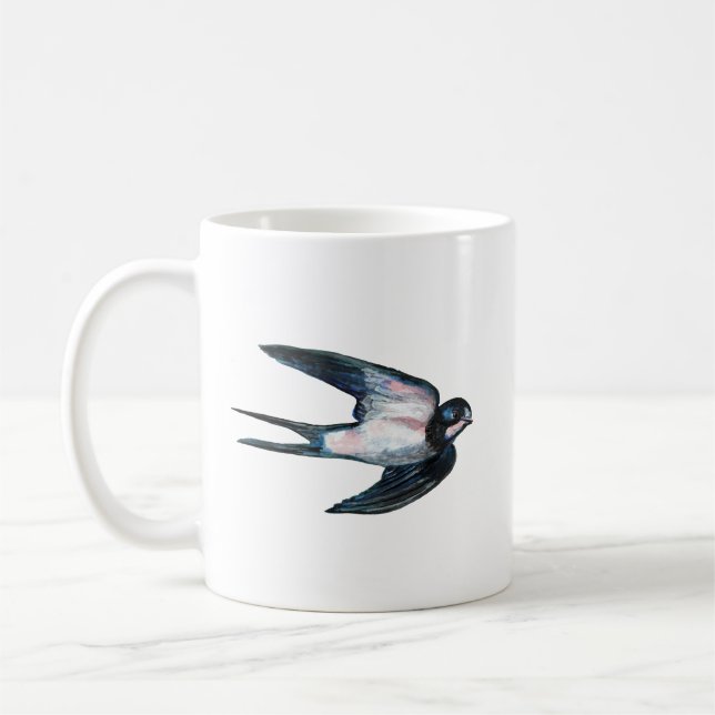 Mug Illustration de vol d'hirondelle de grange (Gauche)