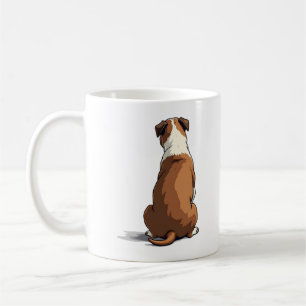 Mug Illustration de vue arrière de bouledogue vintage