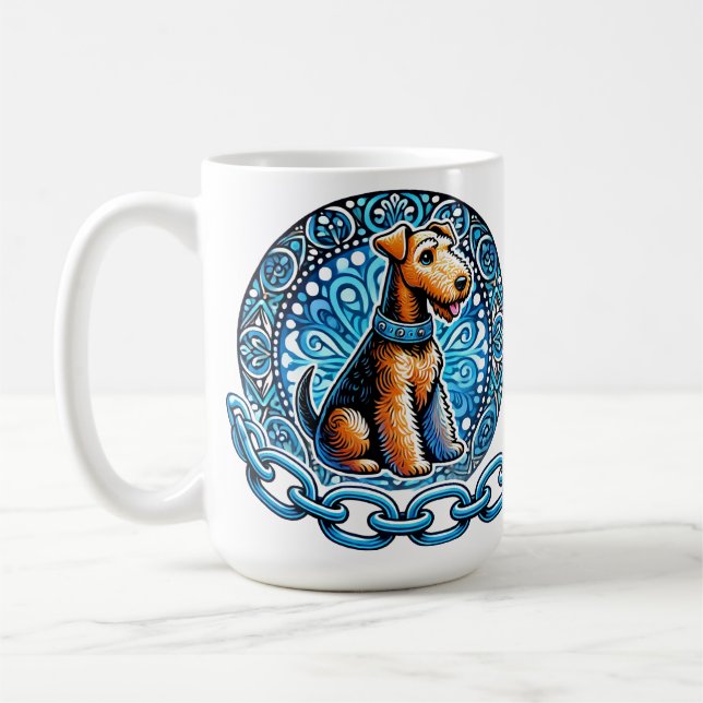 Mug Illustration décorative d'un chien terrier (Gauche)