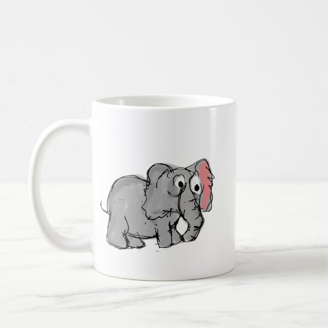 Mug Illustration d'éléphant fantaisiste et mignonne de (Gauche)