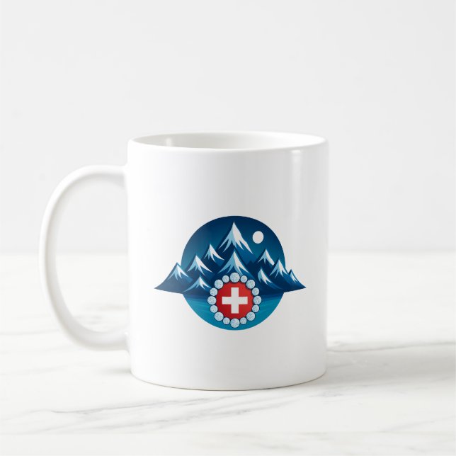 Mug Illustration des Alpes suisses (Gauche)
