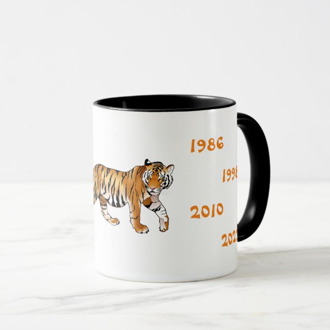 Mug Illustration des années chinoises du tigre (Devant droit)