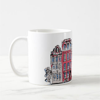 Mug Illustration des bâtiments d'Amsterdam