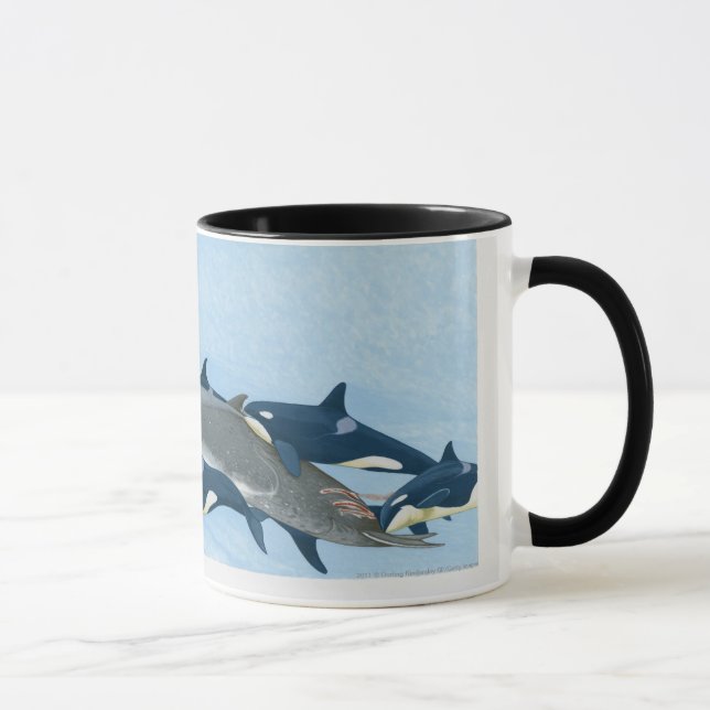 Mug Illustration des épaulards travaillant dans un (Droite)