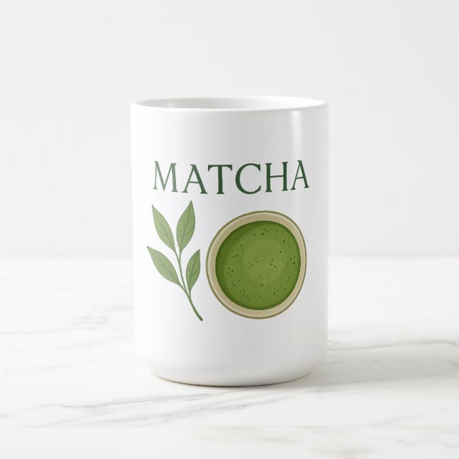 Mug Illustration des feuilles de Matcha et du thé (Centre)