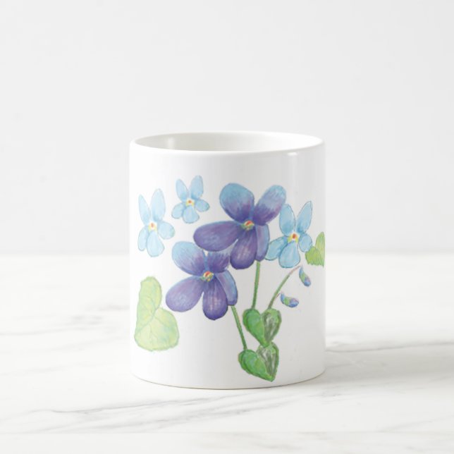 Mug Illustration des fleurs de violet sauvages (Centre)