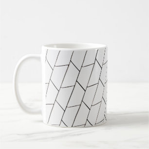 Mug Illustration des lignes blanches et noires