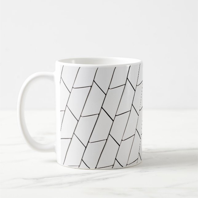 Mug Illustration des lignes blanches et noires (Gauche)