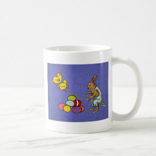 Mug Illustration des oeufs de poulets lapins de Pâques