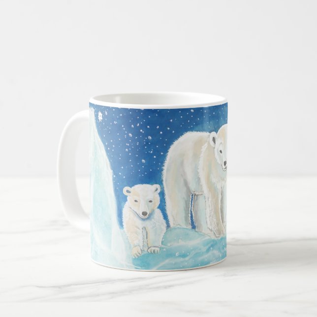 Mug Illustration des ours polaires (Devant gauche)