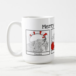 Mug Illustration des personnages de Noël dans le monde