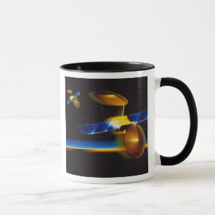 Mug Illustration des satellites à l'horizon terrestre
