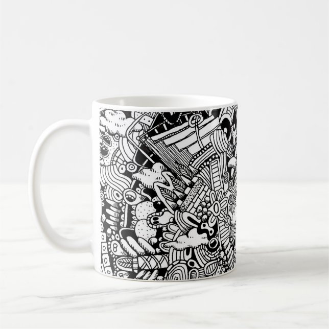 Mug Illustration détaillée de dessin animé abstrait (Gauche)