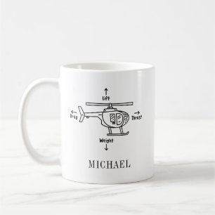 Mug Illustration d'hélicoptère Fête de retraite du pil