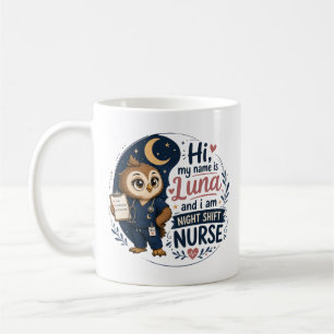 Mug Illustration d'infirmière de nuit mignonne au hibo