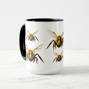 Mug Illustration d'insecte guêpe jaune
