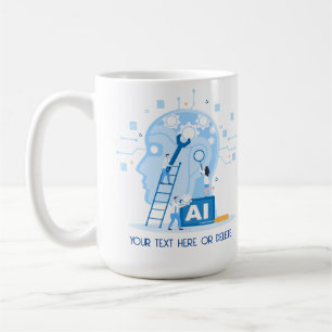 Mug Illustration d'intelligence artificielle bleu mode