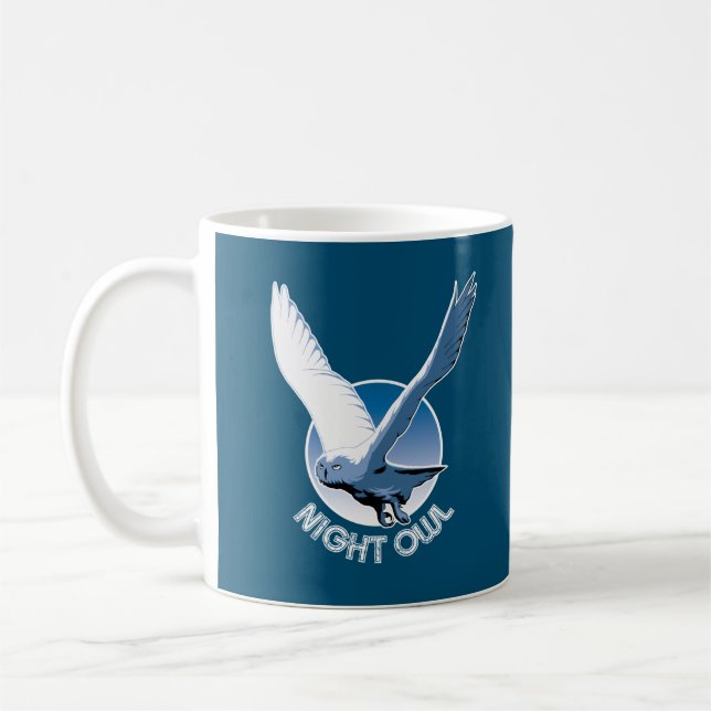 Mug Illustration d'oiseaux volants - Chouette de nuit (Gauche)
