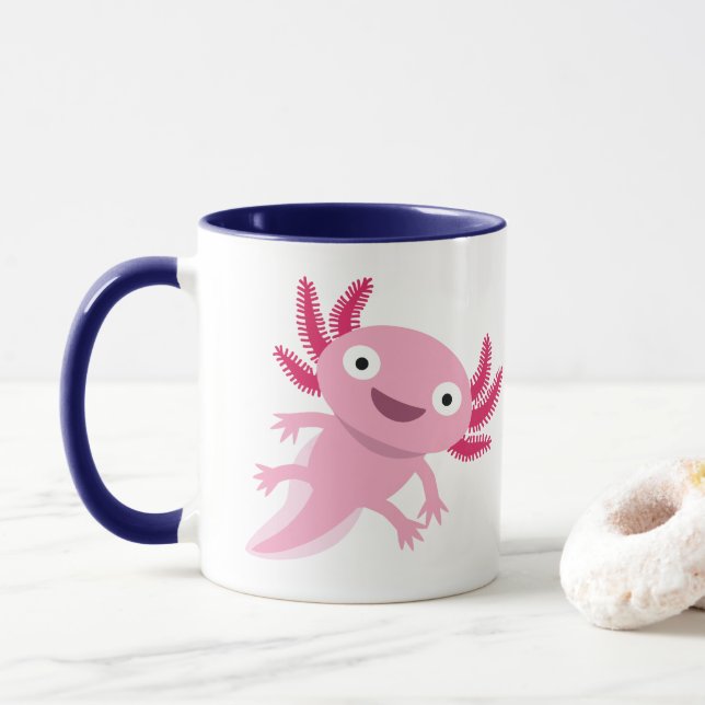 Mug Illustration drôle Axolotl (Avec donut)