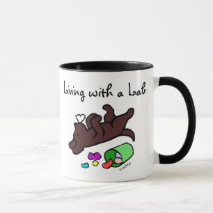 Mug Illustration drôle de bande dessinée de Labrador
